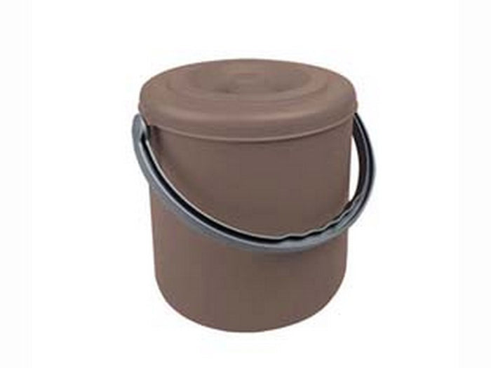 pattumiera tonda eureka tortora coperchio polipropilene cm31x37h. lt25 cod:ferx.fer349086