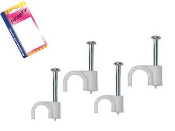 12blister chiodini fissacavo in plastica bianca in blister - mm.5-6, in bl.30 pz. cod:ferx.fer349772