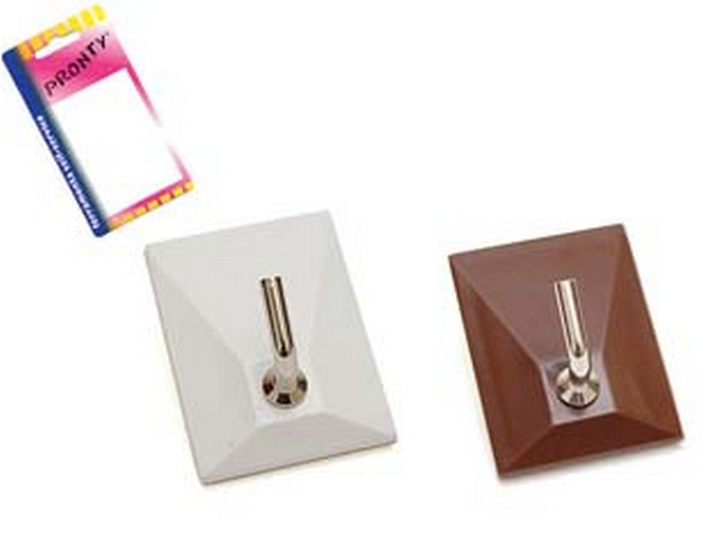 12blister ganci adesivi in plastica 1 posto in blister - mm.30x40, marrone - in bl.2 pz. cod:ferx.fer349895