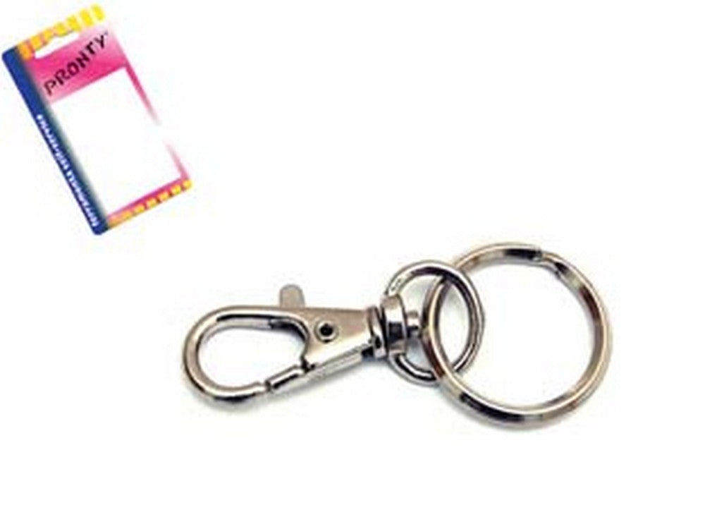 12blister moschettone piccolo nichelato con anello in blister - mm.45, in bl.2 pz. cod:ferx.fer350013