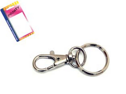 12blister moschettone piccolo nichelato con anello in blister - mm.45, in bl.2 pz. cod:ferx.fer350013