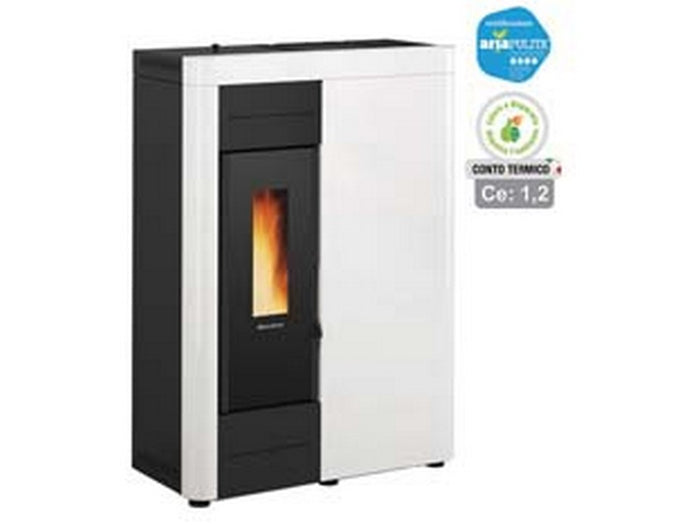 stufa a pellet virna idro 14,5 kw bianca (conto termico) - misure cm.79,3x38,4x110,5h. peso kg.151 cod:ferx.fer351201