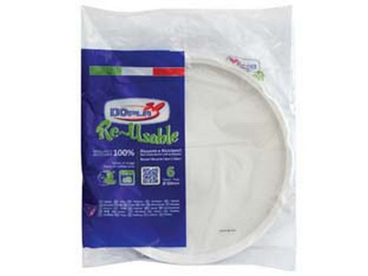 piatti pizza reuse bianchi confezione pz.6 - ø mm.320 cod:ferx.fer351836