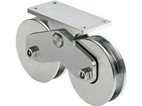 ruote combinate gola semitonda con piastra superiore art. 339-160 - mm.157, interasse mm.190 cod:ferx.fer353151