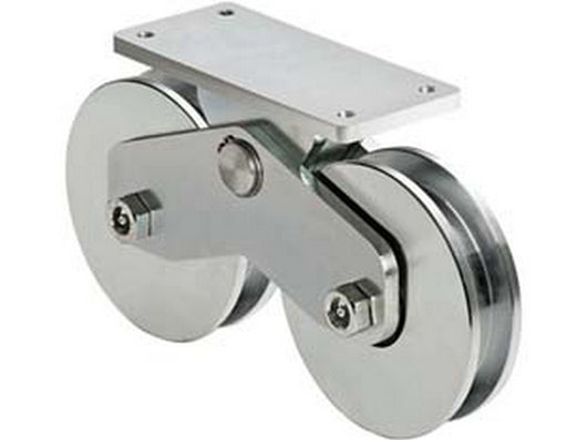 ruote combinate gola semitonda con piastra superiore art. 339-160 - mm.157, interasse mm.190 cod:ferx.fer353151