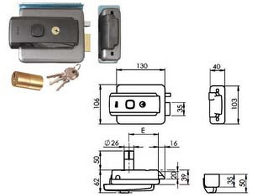 elettroserr. per cancelli con tetto foro variabile reversibile 52n515 - mm.50-80 dx/sx (52n515) cod:ferx.fer356039