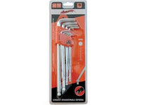 1blister chiavi maschio esagonali ball point tipo lungo cromo vanadio sr. 9 pz. cod:ferx.fer360685
