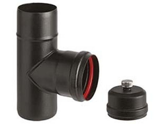 raccordo a "t" m/f per stufe a pellet nero opaco "ala pellet aeternum" - m/f ? mm.80 cod:ferx.fer362382
