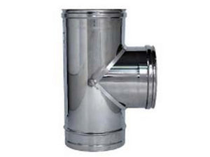 raccordo a "t" 90? in acciaio inox aisi 304 monoparete spessore mm.0,5 - ffm ? mm.100 cod:ferx.fer364768