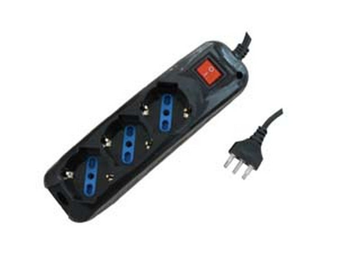 multipresa 3 posti con schuko e con interruttore nera - colore nero cod:ferx.fer372138