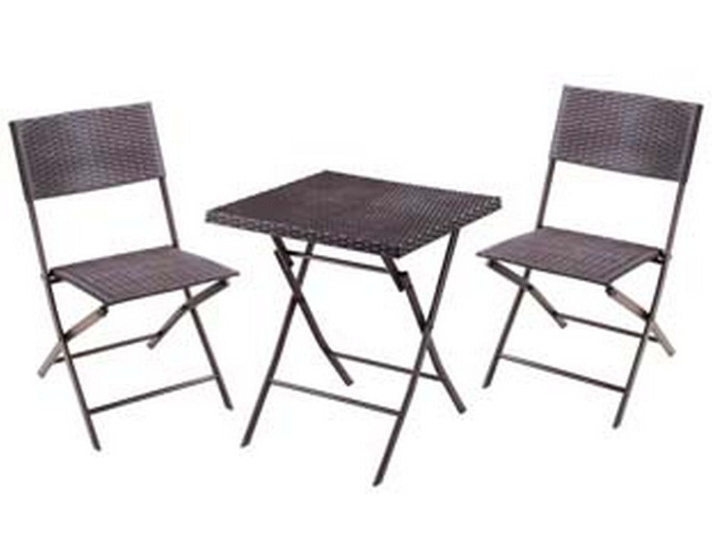 set giardino "fold black" in rattan sintetico pp tre pezzi cod:ferx.fer378185