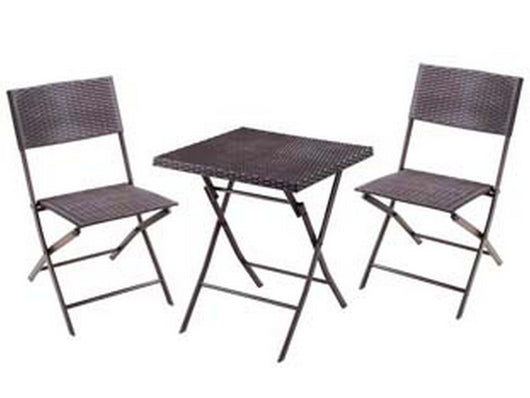 set giardino "fold black" in rattan sintetico pp tre pezzi cod:ferx.fer378185