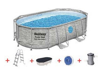 piscina power steel swim vista ovale telaio portante cm.427x250x100h. - cm.427x250x100h. - capacit? lt.7250 -(art.56714) cod:ferx.fer379878