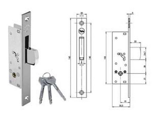 serratura da infilare montanti caten. basculante chiave a croce f58 - mm.20 (yf5820) cod:ferx.fer380973