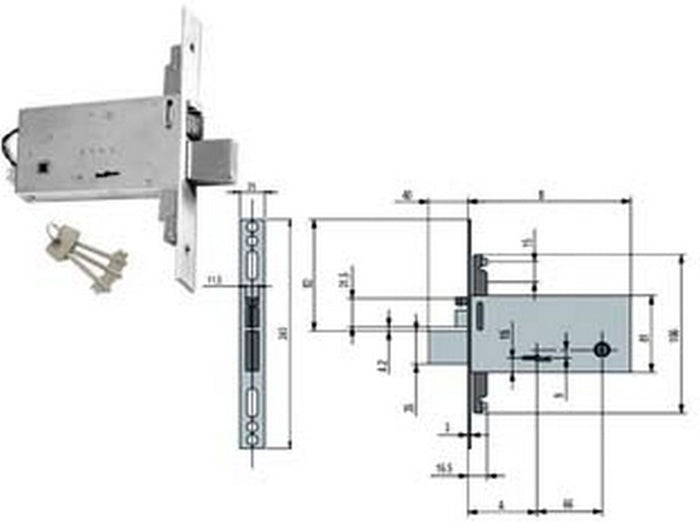 elettroserr. tripl. infilare fasce d/mappa caten. e scrocco mm.81 h f6973 - mm.90 (f6993) cod:ferx.fer381253