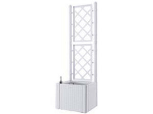 fioriera natural deluxe bianca quadra con spalliera - cm.43x43x142h. lt.35 cod:ferx.fer383141