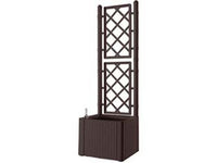 fioriera natural deluxe moka quadra con spalliera - cm.43x43x142h. - lt. 35  cod:ferx.fer383158