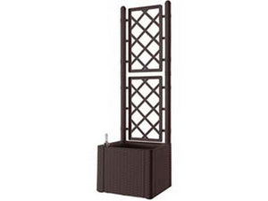 fioriera natural deluxe moka quadra con spalliera - cm.43x43x142h. - lt. 35  cod:ferx.fer383158