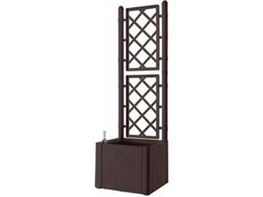 fioriera natural deluxe moka quadra con spalliera - cm.43x43x142h. - lt. 35  cod:ferx.fer383158