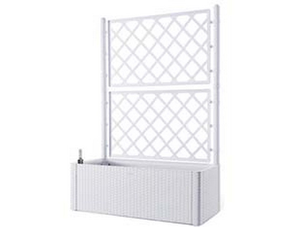 fioriera natural deluxe bianca rettangolare con spalliera - cm.100x43x142h. -lt.90  cod:ferx.fer383165