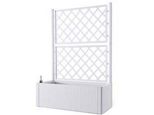 fioriera natural deluxe bianca rettangolare con spalliera - cm.100x43x142h. -lt.90  cod:ferx.fer383165