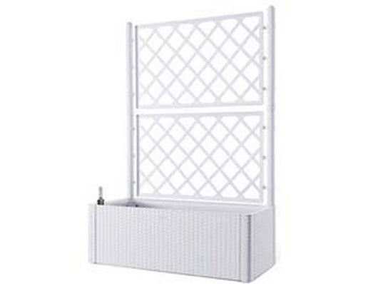 fioriera natural deluxe bianca rettangolare con spalliera - cm.100x43x142h. -lt.90  cod:ferx.fer383165