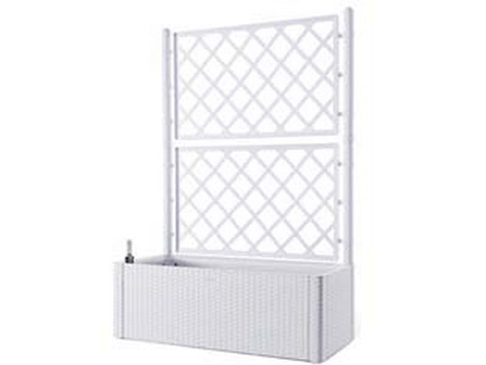 fioriera natural deluxe bianca rettangolare con spalliera - cm.100x43x142h. -lt.90  cod:ferx.fer383165