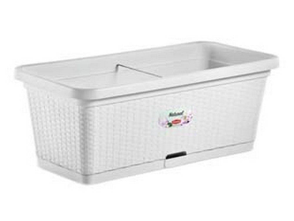 fioriera natural bianca con riserva d'acqua cm. 80 - cm.80 - lt.66  cod:ferx.fer383189