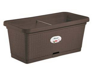 fioriera natural moka con riserva d'acqua cm. 80 - cm. 80x40x34h - lt. 66  cod:ferx.fer383196