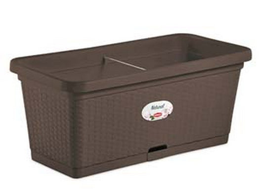 fioriera natural moka con riserva d'acqua cm. 80 - cm. 80x40x34h - lt. 66  cod:ferx.fer383196