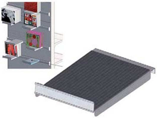pianetto in lamiera con tappetino in gomma verniciato grigio ral 7035 - mm.200 l.x300 p.  cod:ferx.fer383387