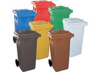 bidone quadro nettezza urbana con ruote lt.240 - cm.72x58x106h - giallo cod:ferx.fer383905