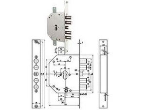 serratura triplice infilare con scrocco cilindro eu. clever blindate 2151 pe - mm.60 dx (2151pen-01ncl/fl) cod:ferx.fer384131