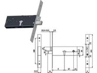 serratura da infilare per fasce catenaccio e scrocco mm.64 h 1940 - mm.90 interasse mm.67 (1940) cod:ferx.fer393973