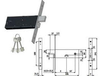 serratura da infilare per fasce doppia mappa cat. e scrocco mm.64 h 5940 - mm.90 interasse mm.67 (5940) cod:ferx.fer393997