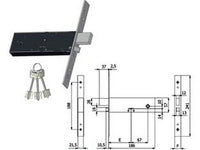serratura da infilare per fasce doppia mappa cat. e scrocco mm.57 h 5950 - mm.90 interasse mm.67 (5950) cod:ferx.fer394000