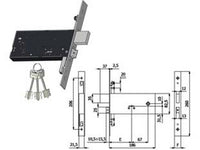 serratura triplice infilare fasce d/mappa cat. e scrocco mm.82,5 h 5960 - mm.90 interasse mm.67 (5960) cod:ferx.fer394017