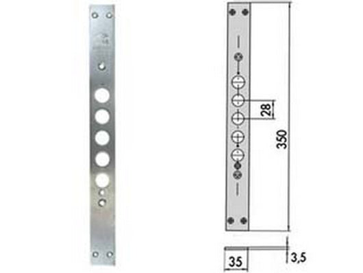contropiastra per serrature porte blindate 06221 01 - mm.35x350, spessore mm.3,5 (0622101) cod:ferx.fer394451