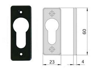 bocchetta nylon nero cilindri sagomati 06012 01 mm23x60, spessore mm4 cod:ferx.fer394550