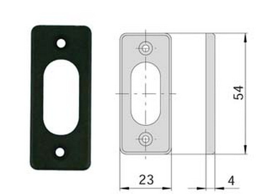 bocchetta nylon nero cilindri ovali 06027 01 mm23x54, spessore mm4 cod:ferx.fer394567