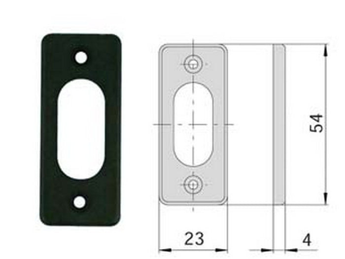 bocchetta nylon nero cilindri ovali 06027 01 mm23x54, spessore mm4 cod:ferx.fer394567