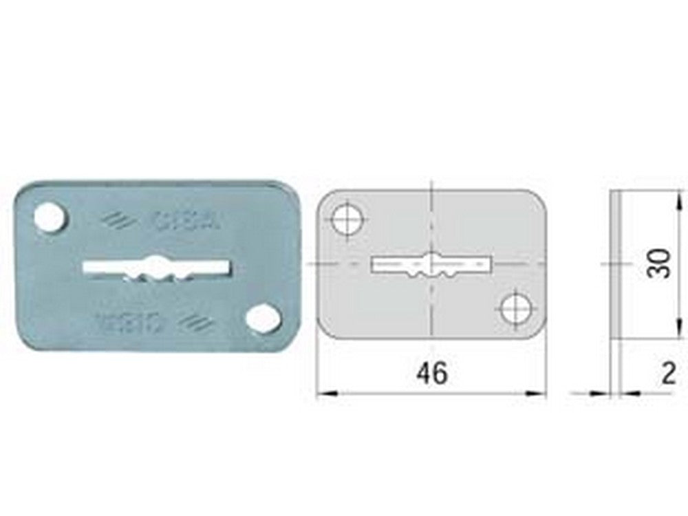 bocchetta acciaio zincato doppia mappa 06124 02 mm46x30, spessore mm2 cod:ferx.fer394574