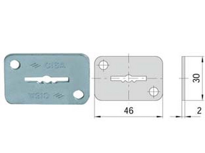 bocchetta acciaio zincato doppia mappa 06124 02 mm46x30, spessore mm2 cod:ferx.fer394574