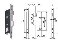 serratura da infilare per montanti catenaccio e scrocco 1300 - mm.30 interasse mm.85 (1300.30.22) cod:ferx.fer394697