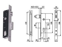 serratura da infilare per montanti catenaccio e scrocco 540 - mm.30 interasse mm.73,7 (540) cod:ferx.fer394789