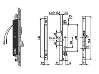 elettroserratura triplice infilare per montanti catenaccio e scrocco 1418q - mm.30 interasse mm.85 (1418q.30.25) cod:ferx.fer394802