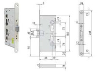 serratura da infilare antipanico per porte tagliafuoco 43120 - mm.65 (43120650) cod:ferx.fer395250