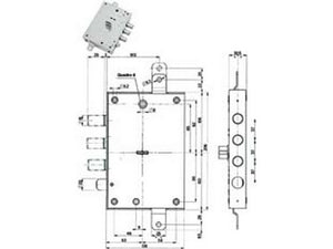 serratura triplice applicare con scrocco dm blindate 52571/37 - mm.63, dx (52571romd 36) cod:ferx.fer402392