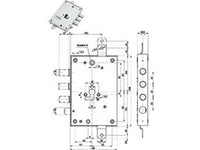 serratura triplice applicare con scrocco cilindro eur. blindate 85571/37 - mm.63 dx (85571d37n) cod:ferx.fer402453