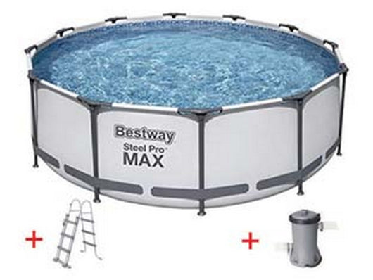 piscina steel pro max tonda telaio portante cm.366x100h. - ? cm.366x100h - capacit? lt.9150 - (art.56418) cod:ferx.fer404303